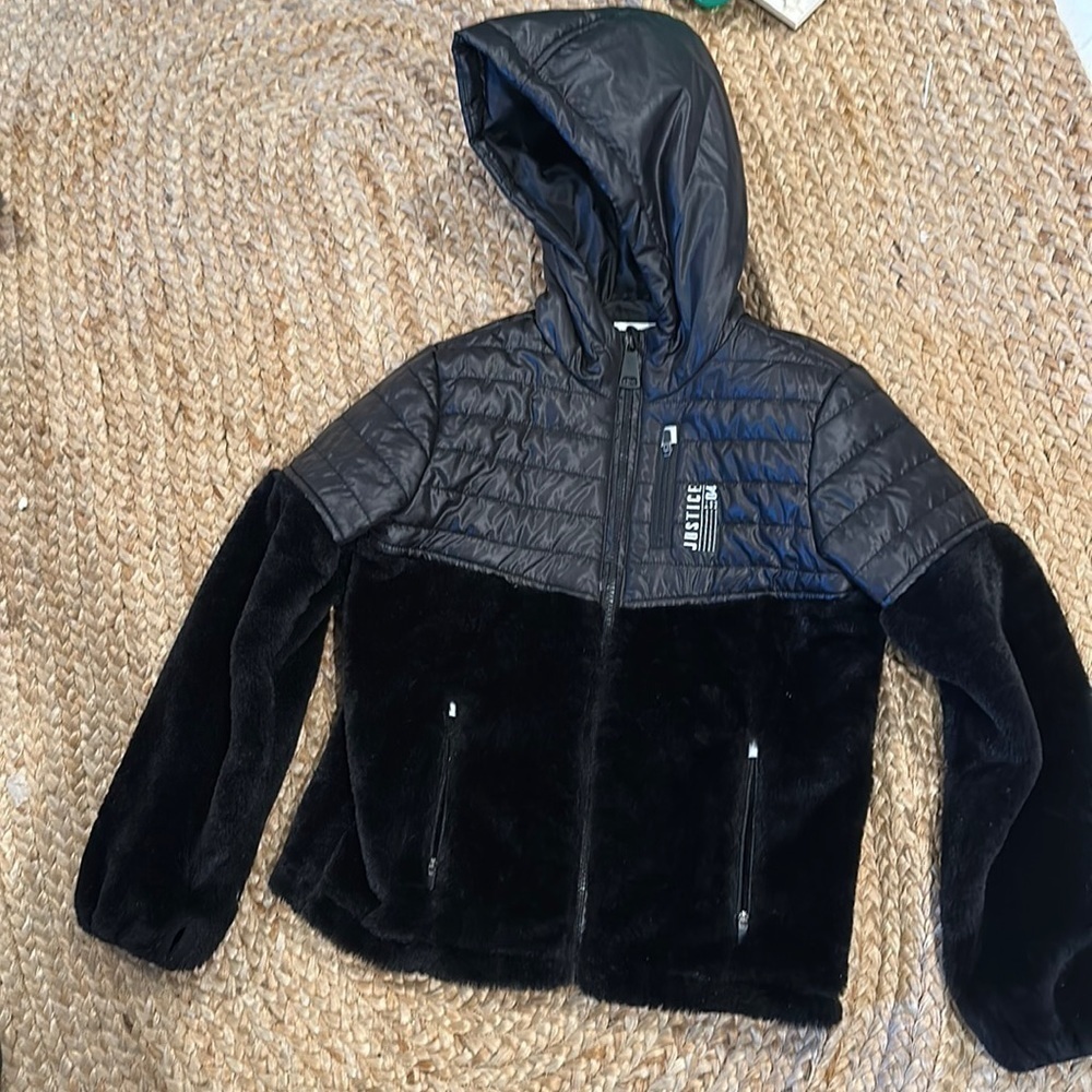 Justice cozy puffer girls black 8